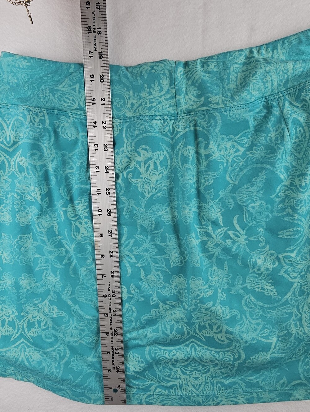 Title Nine Floral Scroll Dream Skort Teal Green Paisley Large Tennis Golf Pickle - Picture 8 of 9